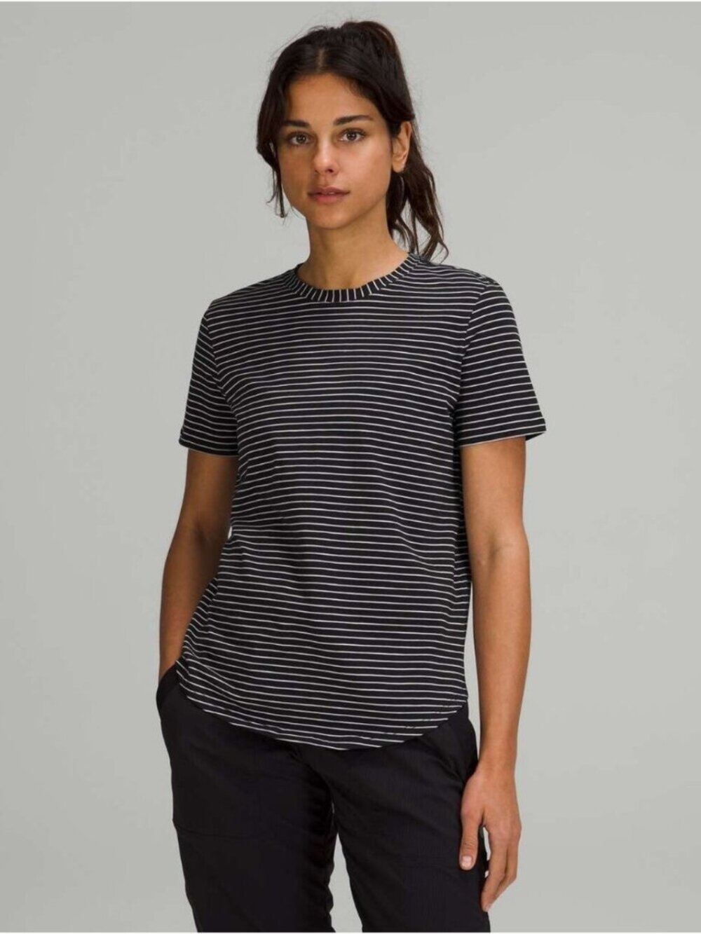 Lululemon Love Crew T-Shirt Parallel Stripe Black White